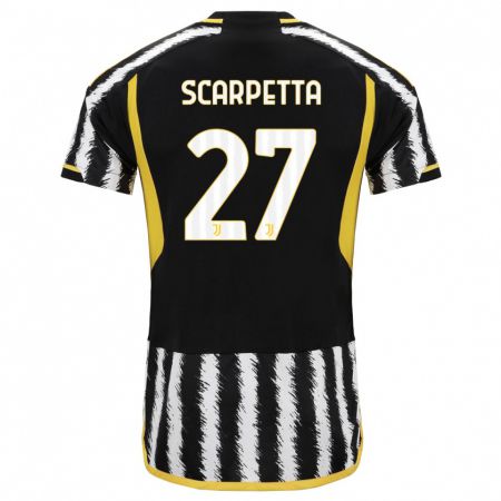 Kandiny Férfi Jacopo Scarpetta #27 Fekete-Fehér Hazai Jersey 2023/24 Mez Póló Ing