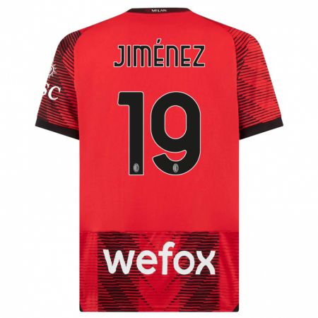 Kandiny Férfi Álex Jiménez #19 Piros Fekete Hazai Jersey 2023/24 Mez Póló Ing