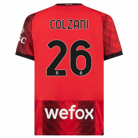 Kandiny Férfi Edoardo Colzani #26 Piros Fekete Hazai Jersey 2023/24 Mez Póló Ing
