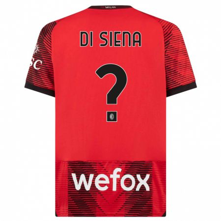 Kandiny Férfi Andrea Di Siena #0 Piros Fekete Hazai Jersey 2023/24 Mez Póló Ing