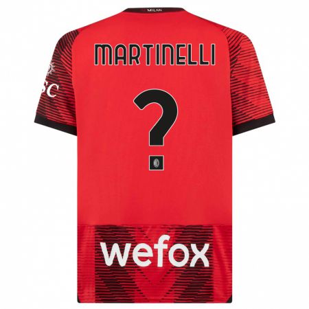 Kandiny Férfi Riccardo Martinelli #0 Piros Fekete Hazai Jersey 2023/24 Mez Póló Ing