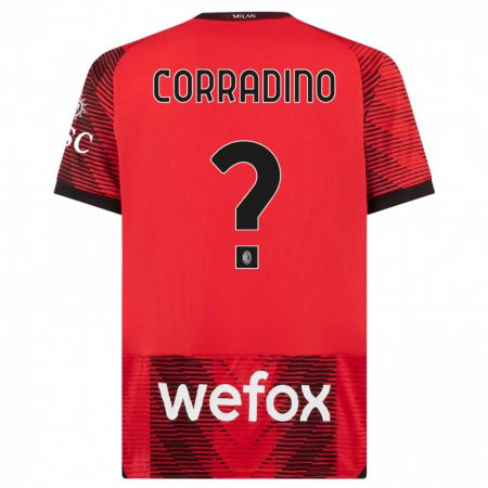 Kandiny Férfi Riccardo Corradino #0 Piros Fekete Hazai Jersey 2023/24 Mez Póló Ing