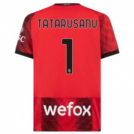 Kandiny Férfi Ciprian Tatarusanu #1 Piros Fekete Hazai Jersey 2023/24 Mez Póló Ing