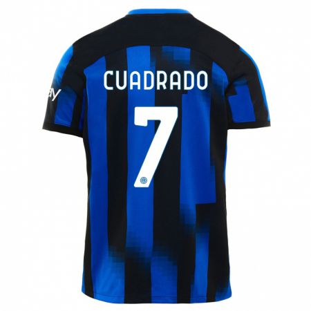 Kandiny Férfi Juan Cuadrado #7 Fekete Kék Hazai Jersey 2023/24 Mez Póló Ing