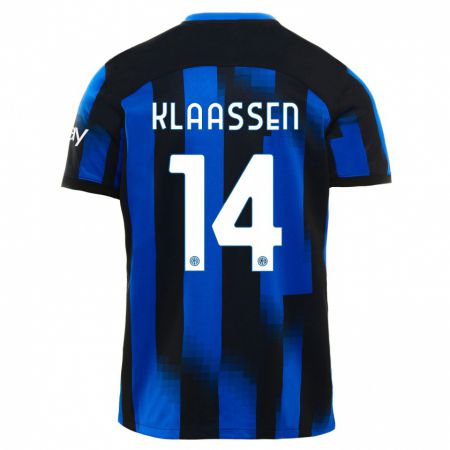Kandiny Férfi Davy Klaassen #14 Fekete Kék Hazai Jersey 2023/24 Mez Póló Ing