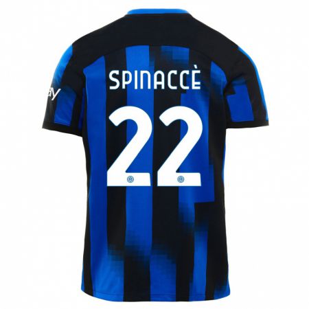 Kandiny Férfi Matteo Spinaccè #22 Fekete Kék Hazai Jersey 2023/24 Mez Póló Ing