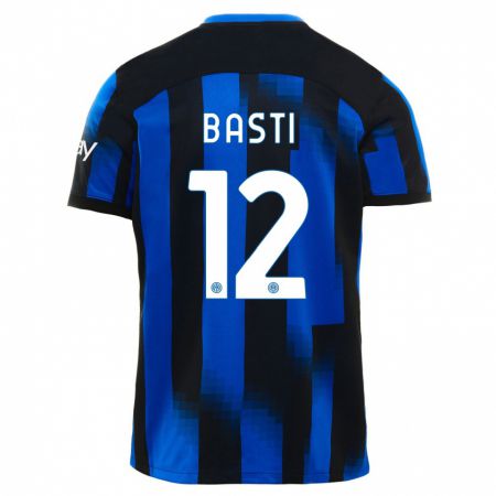 Kandiny Férfi Matteo Basti #12 Fekete Kék Hazai Jersey 2023/24 Mez Póló Ing
