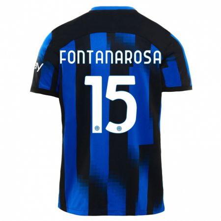 Kandiny Férfi Alessandro Fontanarosa #15 Fekete Kék Hazai Jersey 2023/24 Mez Póló Ing