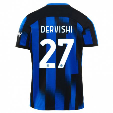 Kandiny Férfi Kristian Dervishi #27 Fekete Kék Hazai Jersey 2023/24 Mez Póló Ing