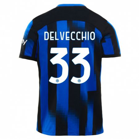 Kandiny Férfi Gabriele Delvecchio #33 Fekete Kék Hazai Jersey 2023/24 Mez Póló Ing