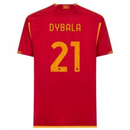 Kandiny Férfi Paulo Dybala #21 Piros Hazai Jersey 2023/24 Mez Póló Ing