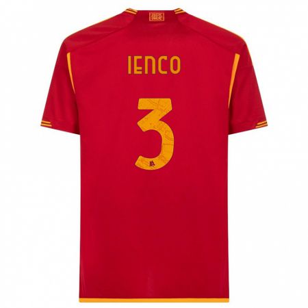 Kandiny Férfi Simone Ienco #3 Piros Hazai Jersey 2023/24 Mez Póló Ing