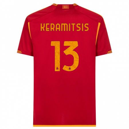 Kandiny Férfi Dimitrios Keramitsis #13 Piros Hazai Jersey 2023/24 Mez Póló Ing