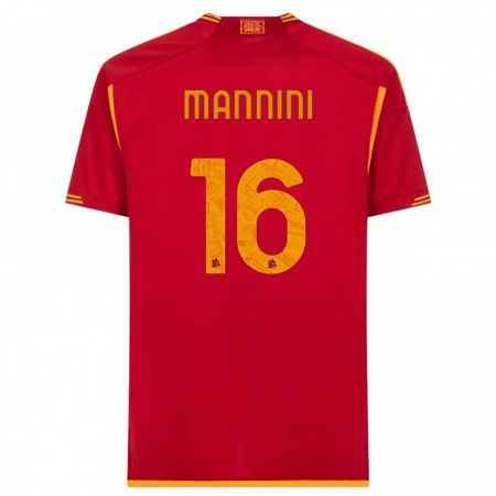 Kandiny Férfi Mattia Mannini #16 Piros Hazai Jersey 2023/24 Mez Póló Ing