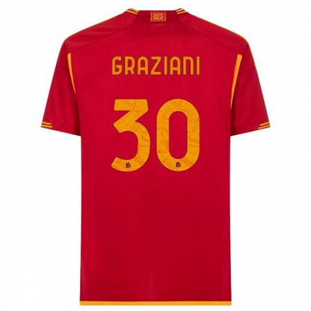 Kandiny Férfi Leonardo Graziani #30 Piros Hazai Jersey 2023/24 Mez Póló Ing