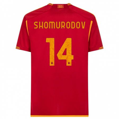 Kandiny Férfi Eldor Shomurodov #14 Piros Hazai Jersey 2023/24 Mez Póló Ing