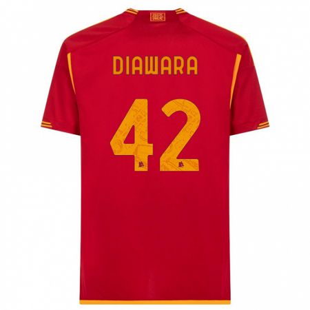 Kandiny Férfi Amadou Diawara #42 Piros Hazai Jersey 2023/24 Mez Póló Ing