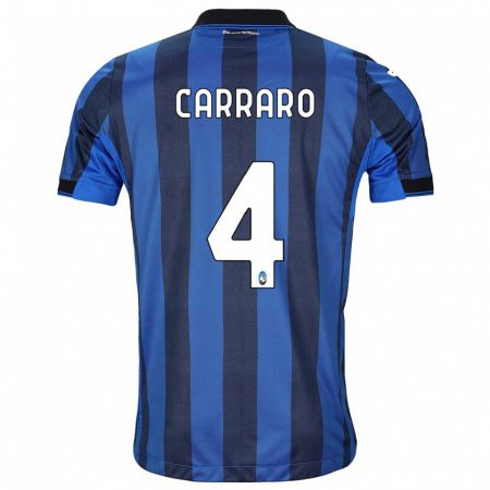 Kandiny Férfi Marco Carraro #4 Fekete Kék Hazai Jersey 2023/24 Mez Póló Ing