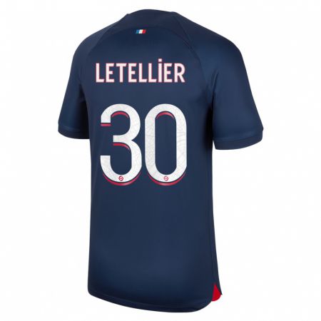 Kandiny Férfi Alexandre Letellier #30 Kék Piros Hazai Jersey 2023/24 Mez Póló Ing