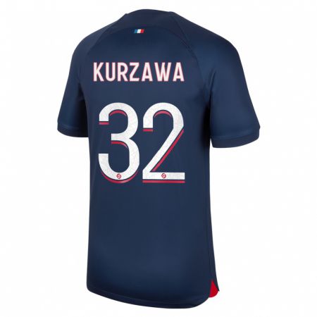 Kandiny Férfi Layvin Kurzawa #32 Kék Piros Hazai Jersey 2023/24 Mez Póló Ing