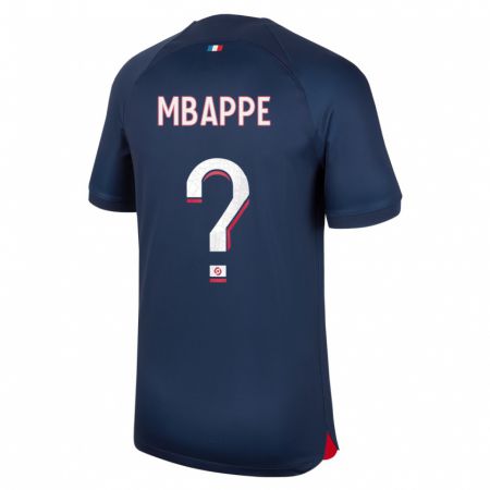 Kandiny Férfi Ethan Mbappé #0 Kék Piros Hazai Jersey 2023/24 Mez Póló Ing