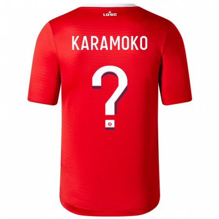Kandiny Férfi Ibrahim Karamoko #0 Piros Hazai Jersey 2023/24 Mez Póló Ing