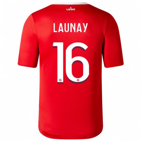 Kandiny Férfi Elisa Launay #16 Piros Hazai Jersey 2023/24 Mez Póló Ing