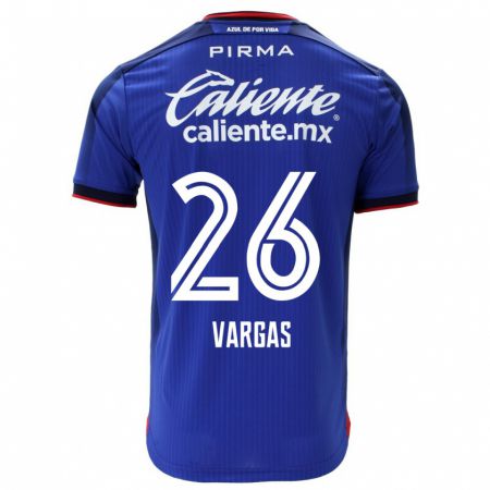 Kandiny Férfi Carlos Vargas #26 Kék Hazai Jersey 2023/24 Mez Póló Ing
