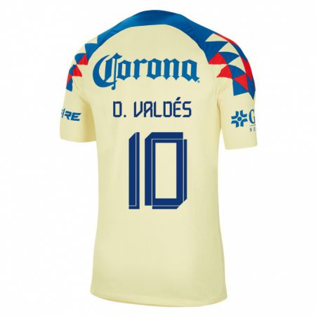 Kandiny Férfi Diego Valdés #10 Sárga Hazai Jersey 2023/24 Mez Póló Ing
