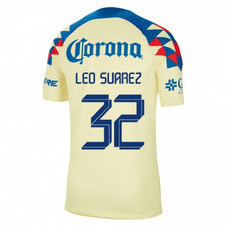 Kandiny Férfi Leo Suárez #32 Sárga Hazai Jersey 2023/24 Mez Póló Ing