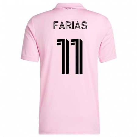 Kandiny Férfi Facundo Farías #11 Rózsaszín Hazai Jersey 2023/24 Mez Póló Ing