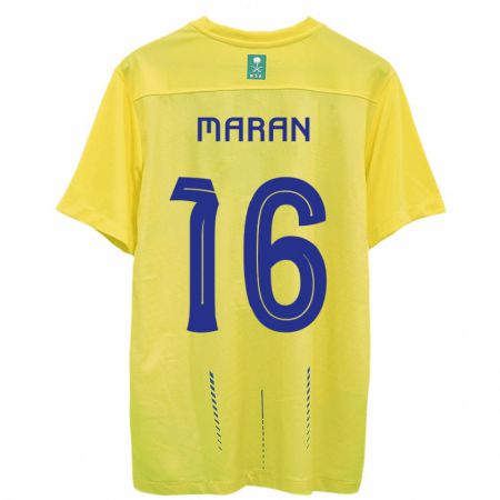 Kandiny Férfi Mohammed Maran #16 Sárga Hazai Jersey 2023/24 Mez Póló Ing