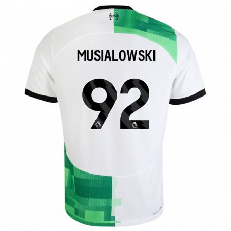 Kandiny Férfi Mateusz Musialowski #92 Fehér Zöld Idegenbeli Jersey 2023/24 Mez Póló Ing