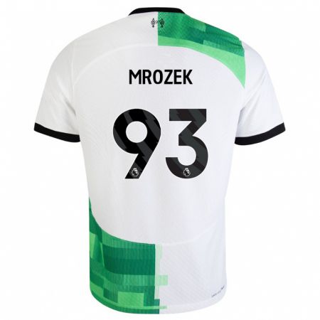 Kandiny Férfi Fabian Mrozek #93 Fehér Zöld Idegenbeli Jersey 2023/24 Mez Póló Ing