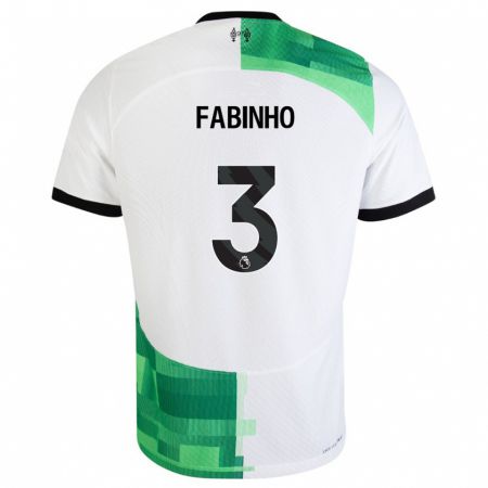 Kandiny Férfi Fabinho #3 Fehér Zöld Idegenbeli Jersey 2023/24 Mez Póló Ing