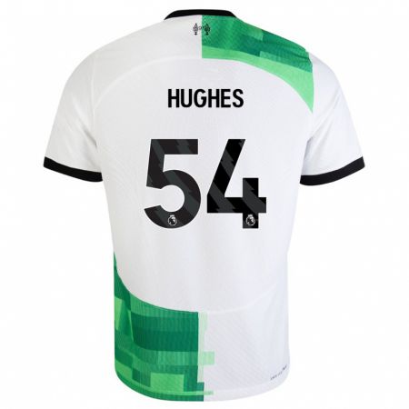 Kandiny Férfi Liam Hughes #54 Fehér Zöld Idegenbeli Jersey 2023/24 Mez Póló Ing