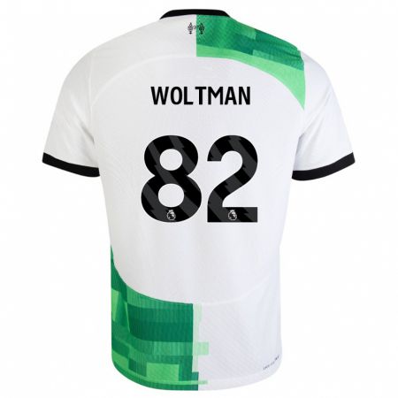 Kandiny Férfi Max Woltman #82 Fehér Zöld Idegenbeli Jersey 2023/24 Mez Póló Ing