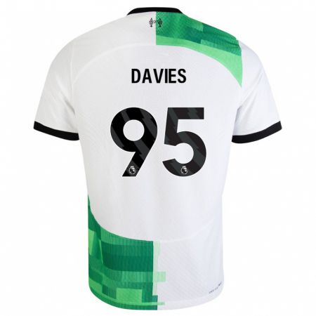 Kandiny Férfi Harvey Davies #95 Fehér Zöld Idegenbeli Jersey 2023/24 Mez Póló Ing