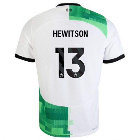 Kandiny Férfi Luke Hewitson #13 Fehér Zöld Idegenbeli Jersey 2023/24 Mez Póló Ing