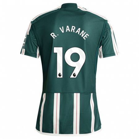 Kandiny Férfi Raphaël Varane #19 Sötétzöld Idegenbeli Jersey 2023/24 Mez Póló Ing