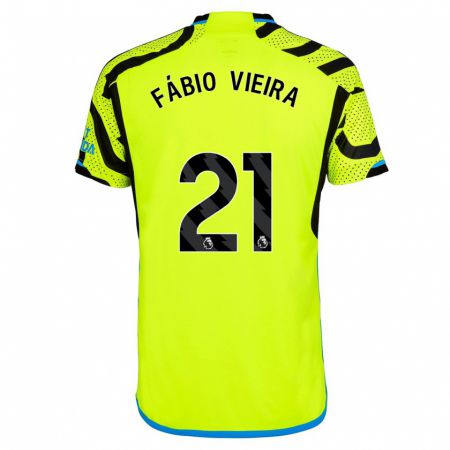 Kandiny Férfi Fábio Vieira #21 Sárga Idegenbeli Jersey 2023/24 Mez Póló Ing