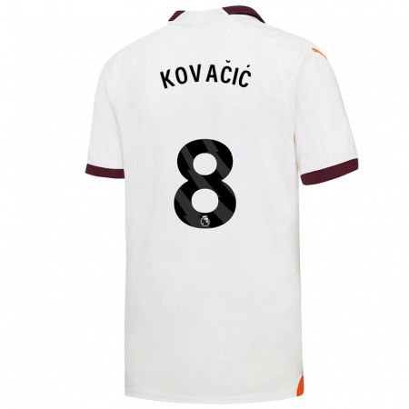 Kandiny Férfi Mateo Kovacic #8 Fehér Idegenbeli Jersey 2023/24 Mez Póló Ing