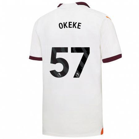 Kandiny Férfi Michael Okeke #57 Fehér Idegenbeli Jersey 2023/24 Mez Póló Ing