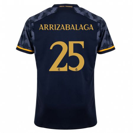 Kandiny Férfi Kepa Arrizabalaga #25 Sötétkék Idegenbeli Jersey 2023/24 Mez Póló Ing