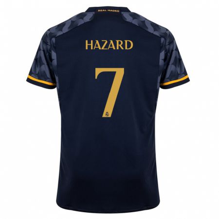 Kandiny Férfi Eden Hazard #7 Sötétkék Idegenbeli Jersey 2023/24 Mez Póló Ing