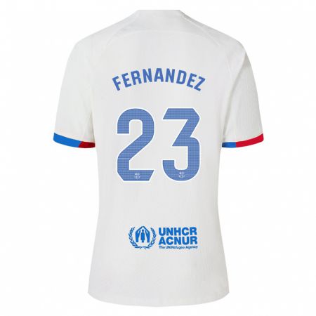 Kandiny Férfi Pelayo Fernández #23 Fehér Idegenbeli Jersey 2023/24 Mez Póló Ing
