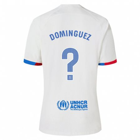 Kandiny Férfi Sergi Domínguez #0 Fehér Idegenbeli Jersey 2023/24 Mez Póló Ing