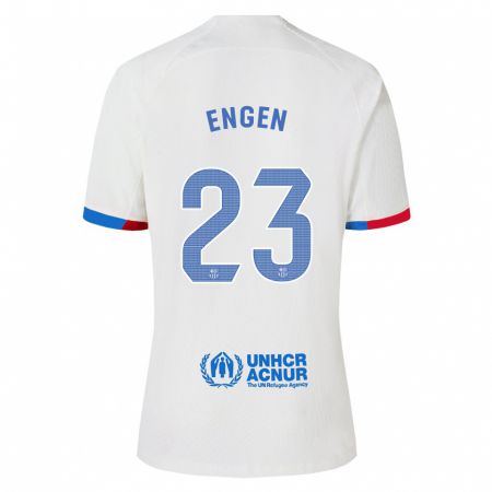 Kandiny Férfi Ingrid Engen #23 Fehér Idegenbeli Jersey 2023/24 Mez Póló Ing