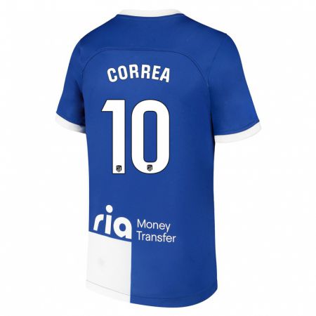 Kandiny Férfi Ángel Correa #10 Kék Fehér Idegenbeli Jersey 2023/24 Mez Póló Ing