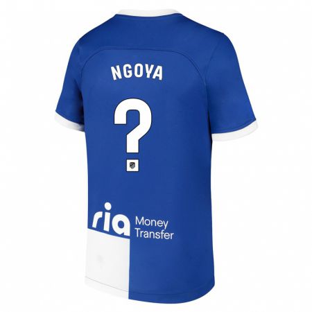 Kandiny Férfi Joël Ngoya #0 Kék Fehér Idegenbeli Jersey 2023/24 Mez Póló Ing